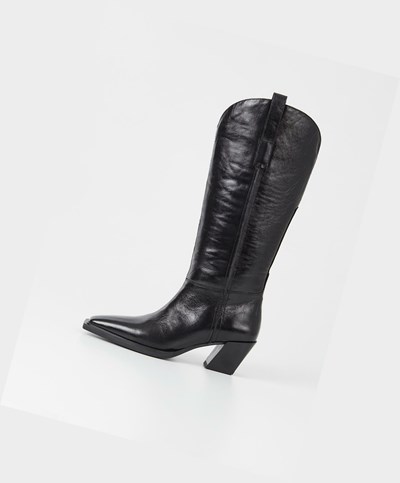 Női Vagabond Alina Hosszú Szárú Csizma Fekete | KSXRV-3527