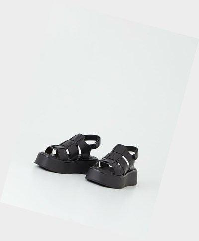 Női Vagabond Courtney Platform Szandál Fekete | TKJQA-9208