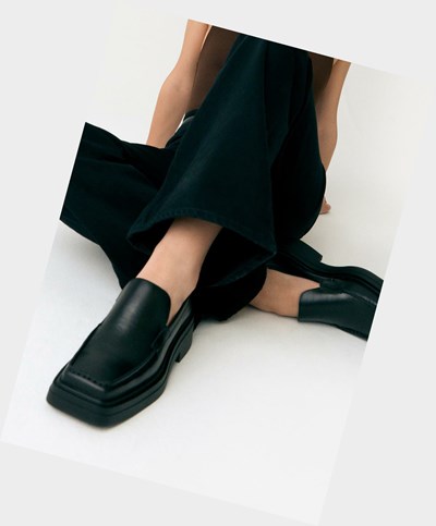 Női Vagabond Eyra Loafer Cipő Fekete | HBFRT-0627